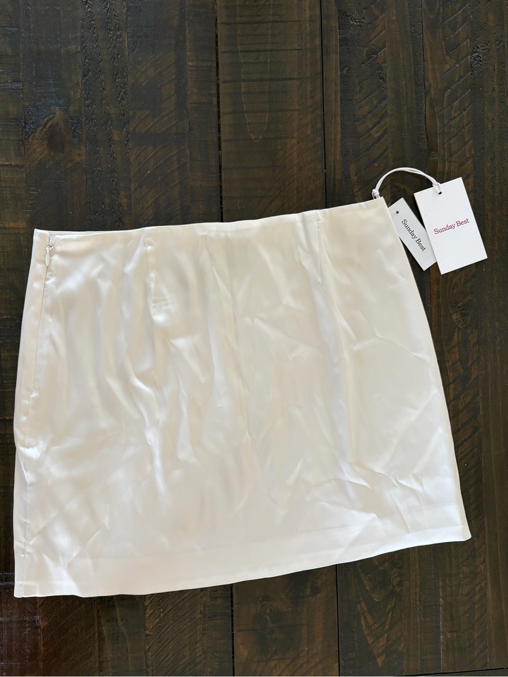 Sunday Best Cream Satin Mini Skirt - Picture 4 of 8